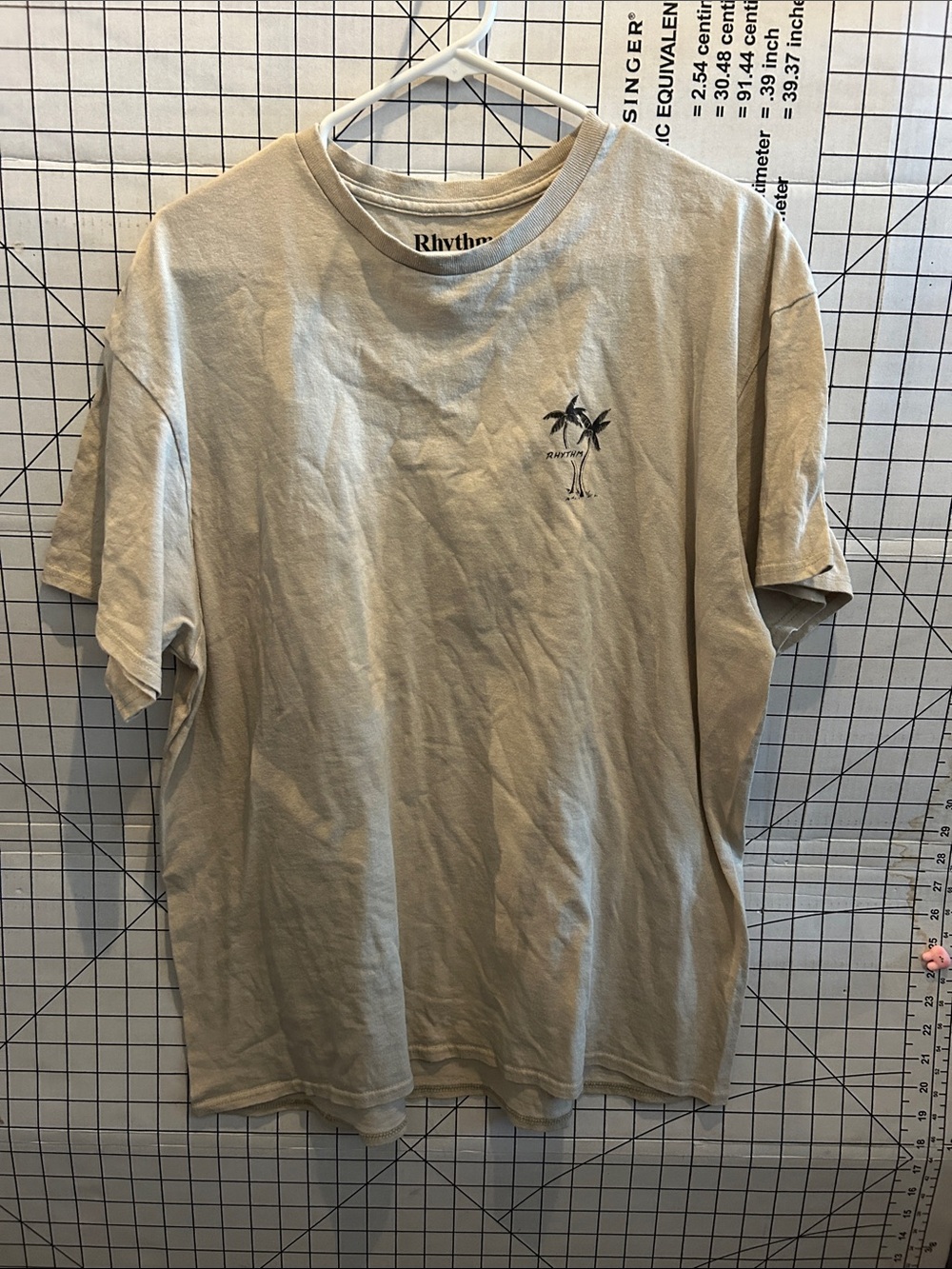 Rhythm. Men's Tan Palm Tree Short Sleeve Tee